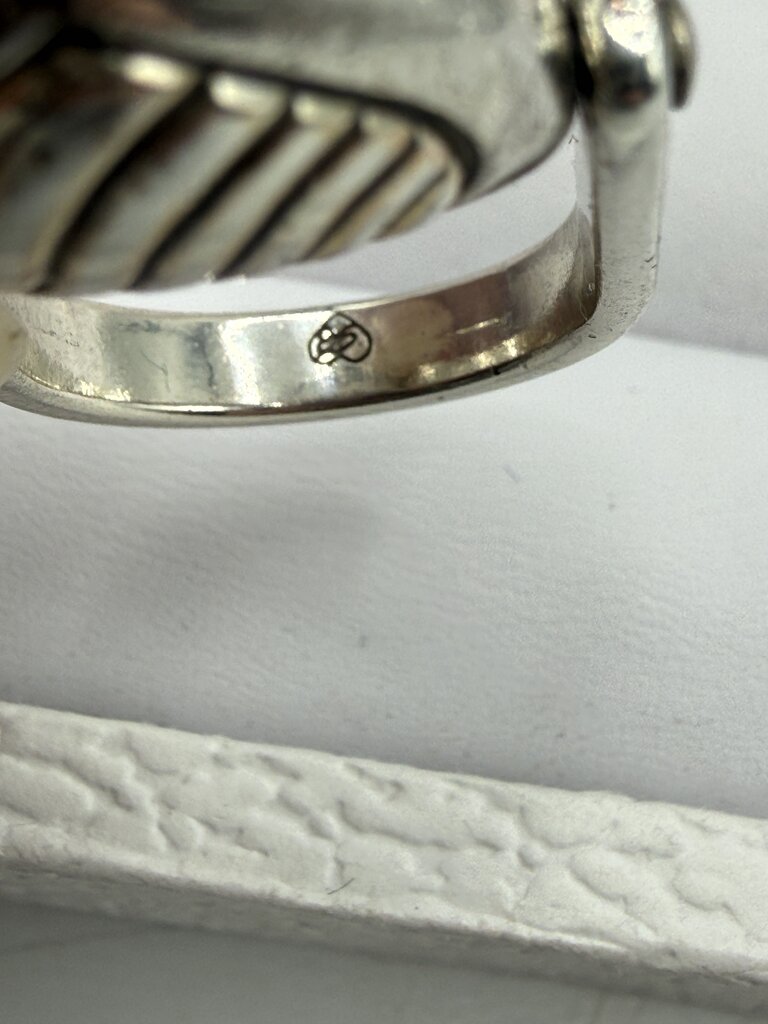 Lot of 4 SilverTone Rings Brighton, Pandora, Sterling variety sizes /ro