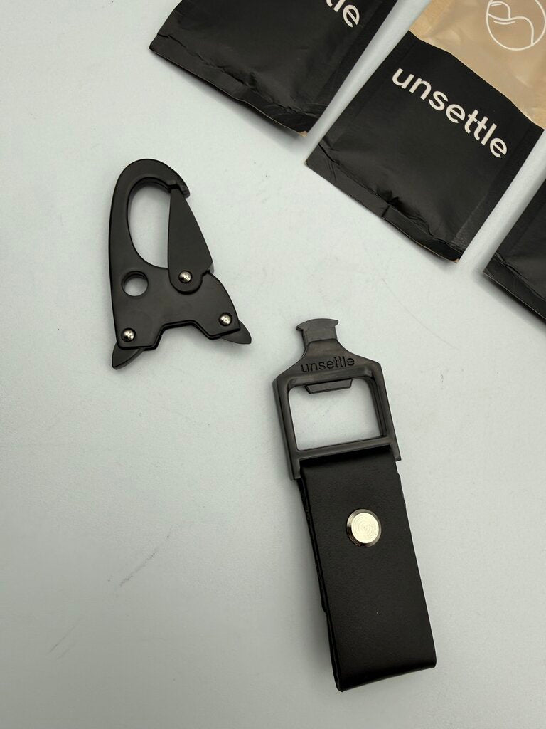 Unsettle brand set of 4 Black Metal Belt Loop Hook -Keychain /ro