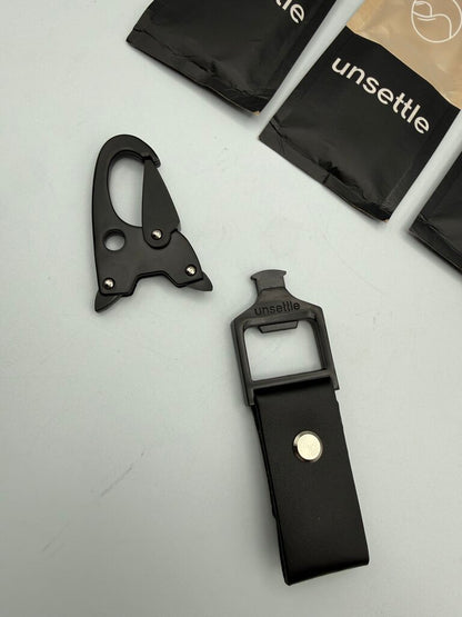Unsettle brand set of 4 Black Metal Belt Loop Hook -Keychain /ro