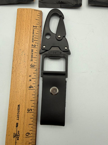Unsettle brand set of 4 Black Metal Belt Loop Hook -Keychain /ro