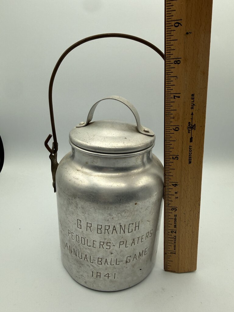 1941 Grand Rapids Peddlers VS. Platters Annual Ball Game Milk Jug /ro