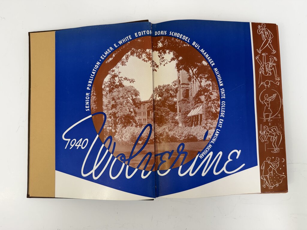 Vintage Michigan State College Yearbook Wolverine 1940 /rb