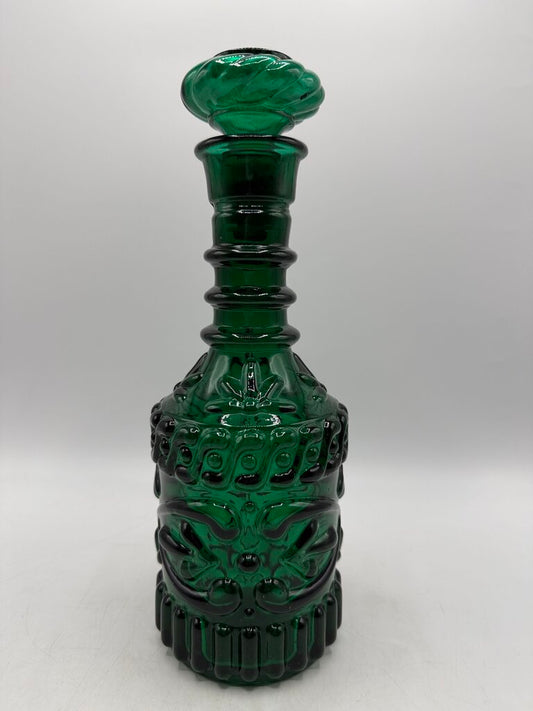 VTG Emerald Green Jim Beam Decanter w/Stopper /rw