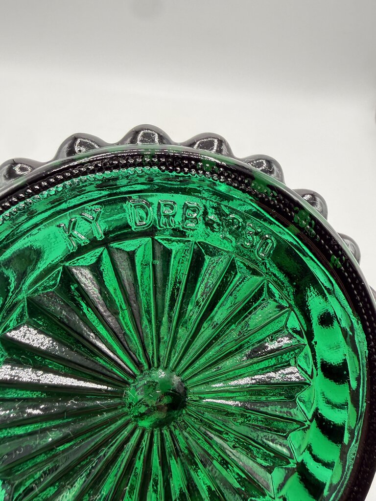 VTG Emerald Green Jim Beam Decanter w/Stopper /rw