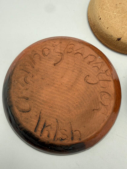 Crannog Banagher Irish Pottery Small Cup and Saucer Signed /ro