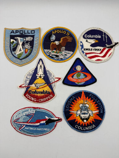 Lot of 7 Vintage NASA Apollo Columbia Embroidered Space Patches /ro