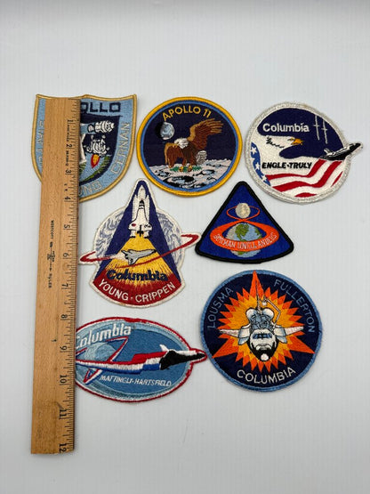 Lot of 7 Vintage NASA Apollo Columbia Embroidered Space Patches /ro