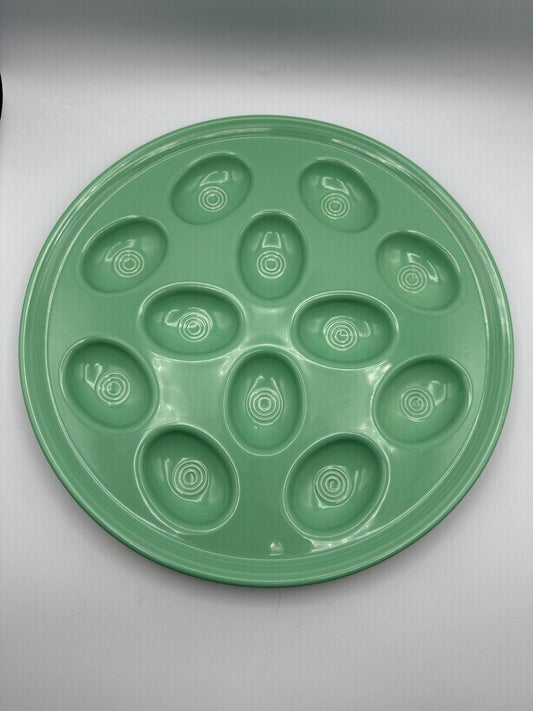 Retired Fiestaware Sea Mist Green Devil Egg Plate 13.25” /rb