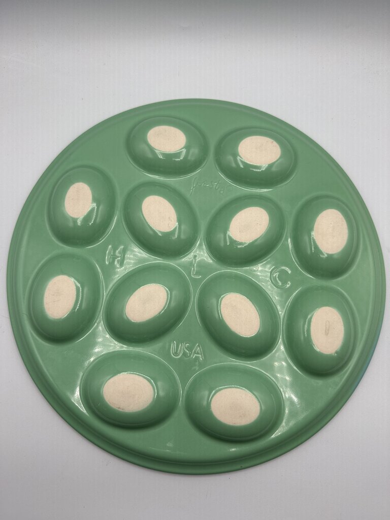 Retired Fiestaware Sea Mist Green Devil Egg Plate 13.25” /rb