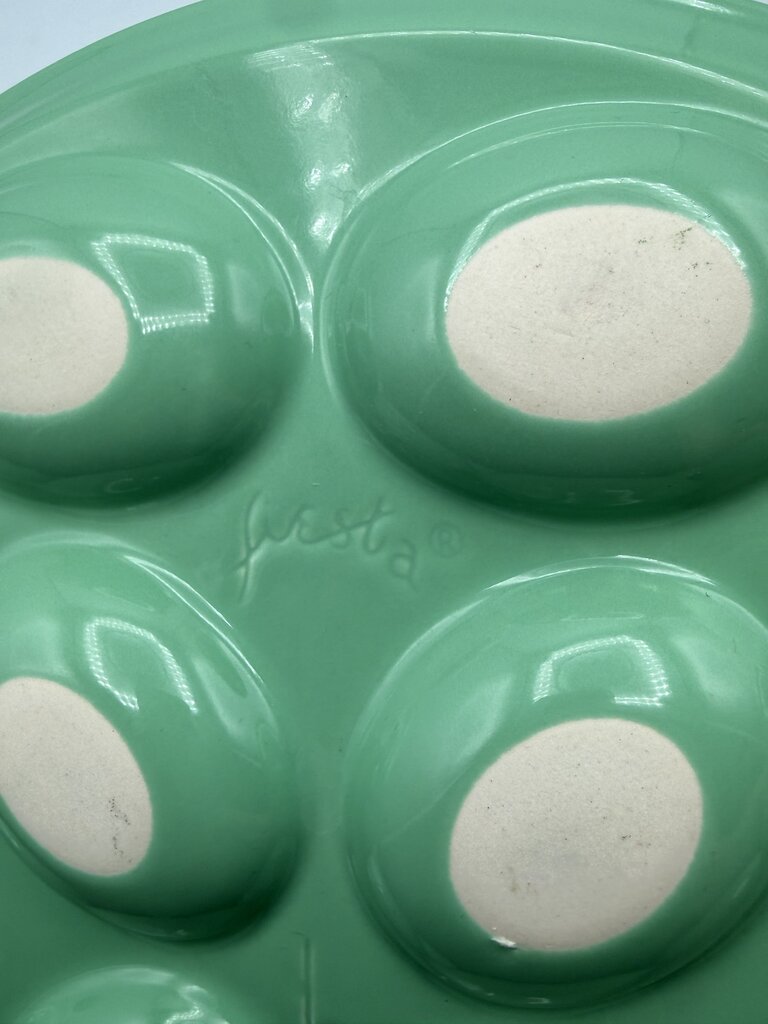 Retired Fiestaware Sea Mist Green Devil Egg Plate 13.25” /rb