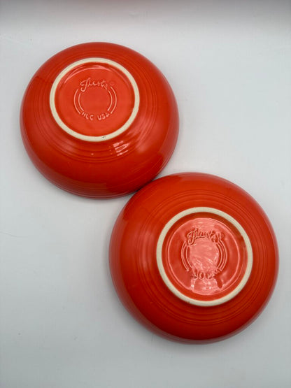 Fiestaware Poppy Orange Set of 2 Bistro Bowls 7” /rb