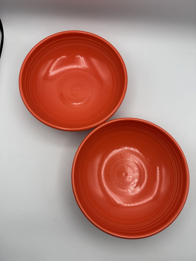 Fiestaware Poppy Orange Set of 2 Bistro Bowls 7” /rb