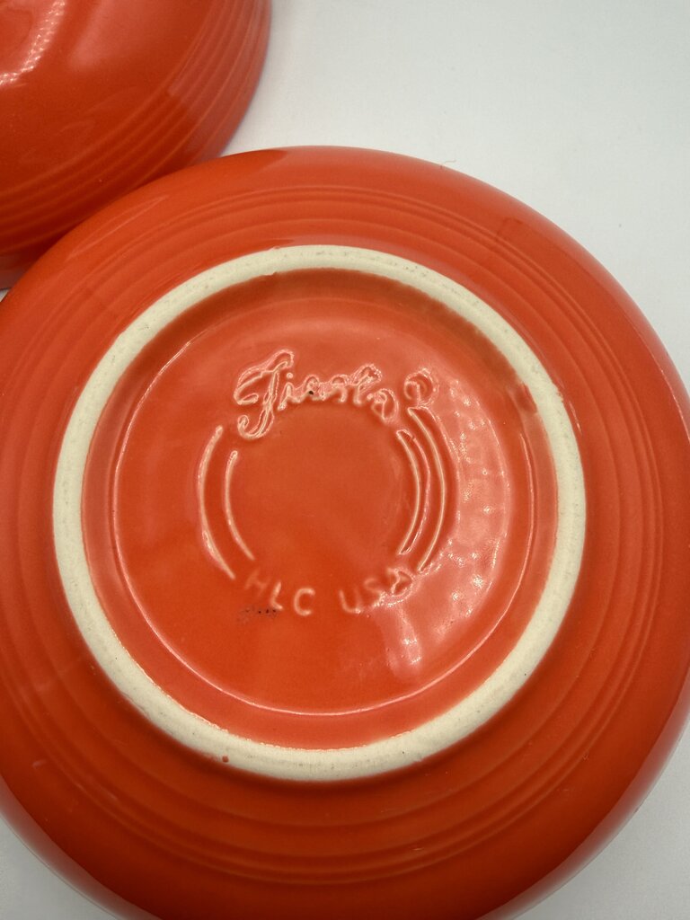Fiestaware Poppy Orange Set of 2 Bistro Bowls 7” /rb