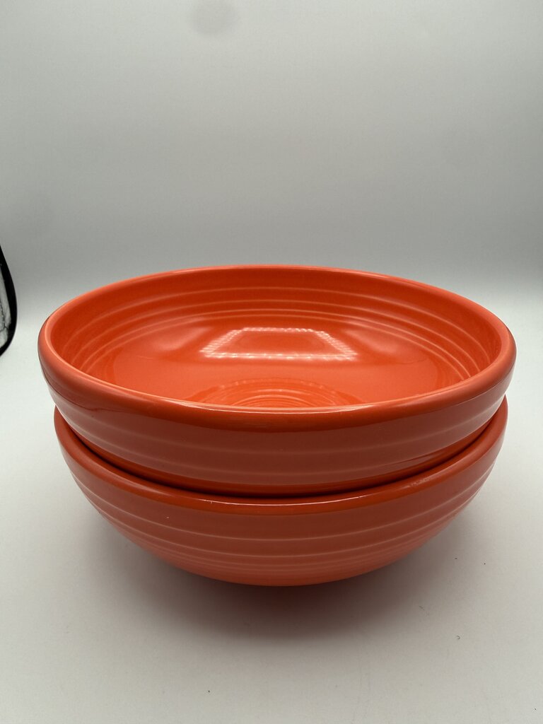 Fiestaware Poppy Orange Set of 2 Bistro Bowls 7” /rb