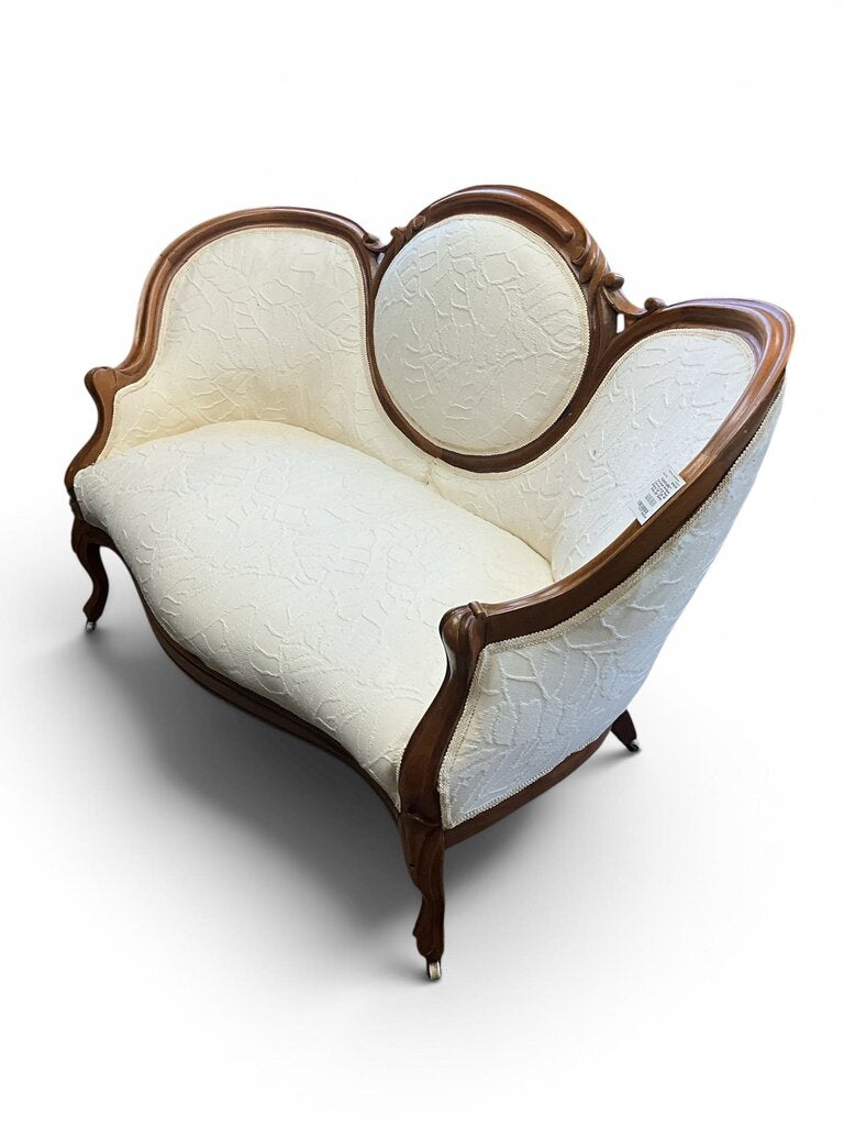 Victorian Antique Carved Love Seat