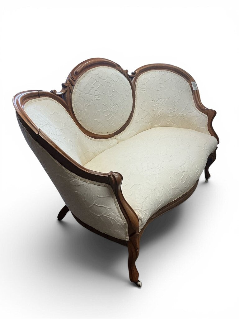 Victorian Antique Carved Love Seat