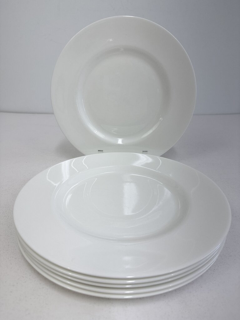 Set of 6 Wedgwood Bone China White Dinner Plates 10 3/4” /rb