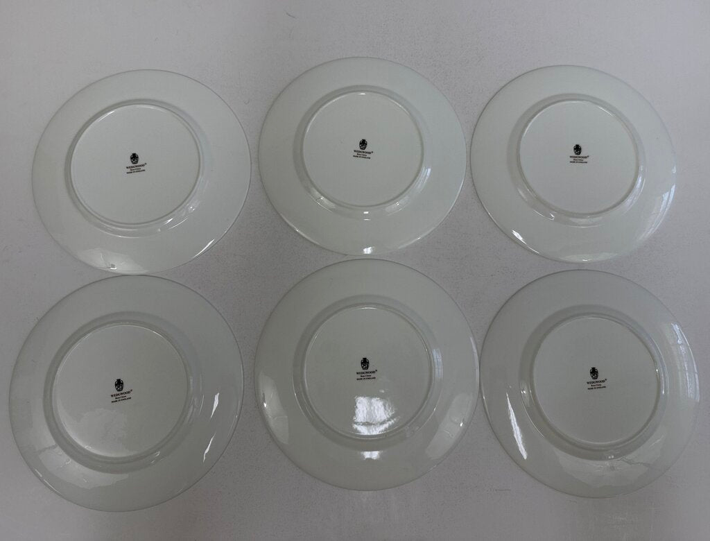 Set of 6 Wedgwood Bone China White Dinner Plates 10 3/4” /rb