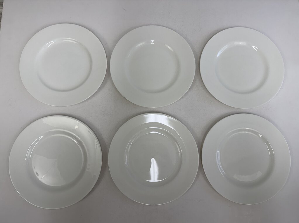 Set of 6 Wedgwood Bone China White Dinner Plates 10 3/4” /rb