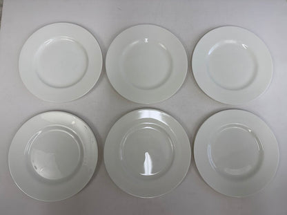 Set of 6 Wedgwood Bone China White Dinner Plates 10 3/4” /rb