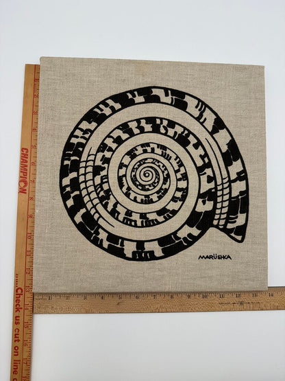 Marushka 13” x 13” Scallop Shell Textile Silk Screen Print /rw