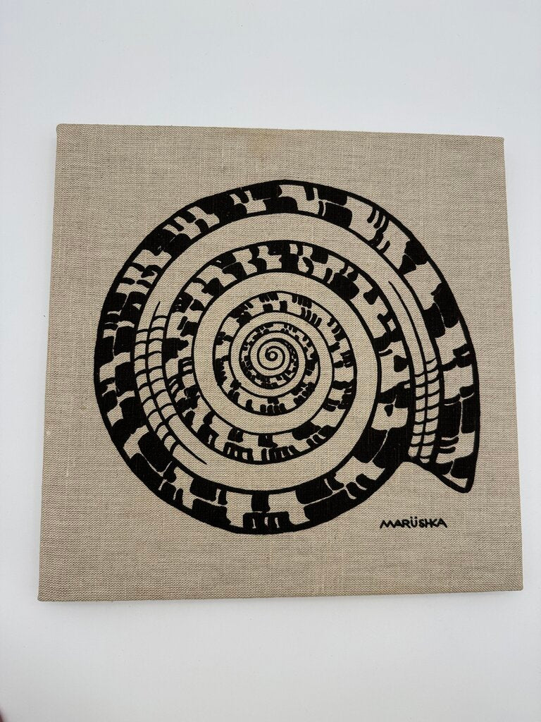 Marushka 13” x 13” Scallop Shell Textile Silk Screen Print /rw