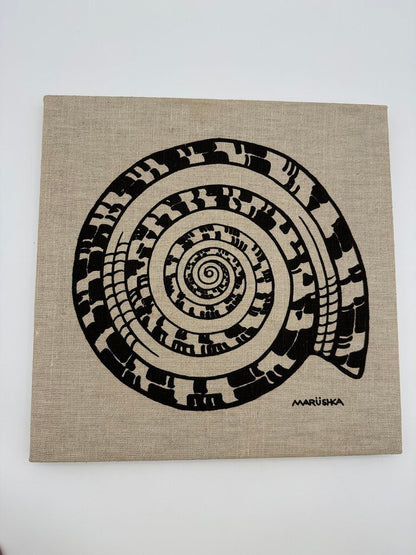 Marushka 13” x 13” Scallop Shell Textile Silk Screen Print /rw