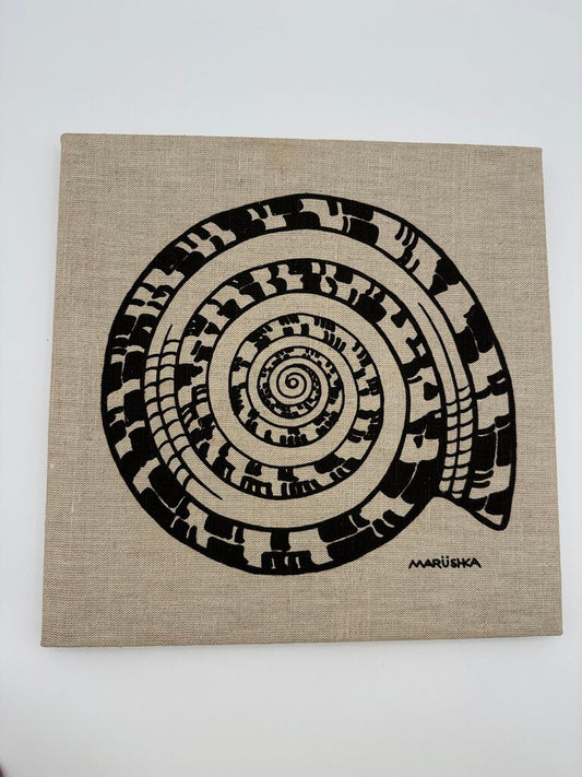 Marushka 13” x 13” Scallop Shell Textile Silk Screen Print /rw