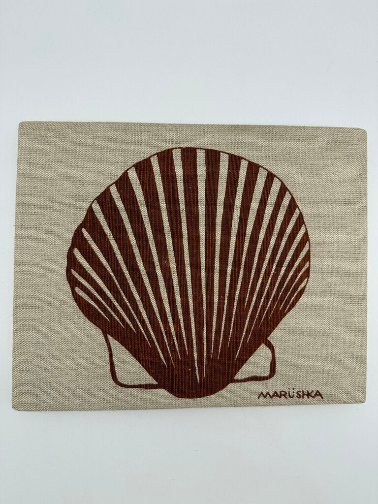 Marushka Scallop Sea Shell Textile Silk Screen Print 10” x 8” /rw