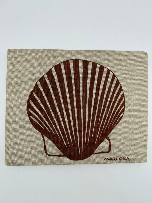 Marushka Scallop Sea Shell Textile Silk Screen Print 10” x 8” /rw
