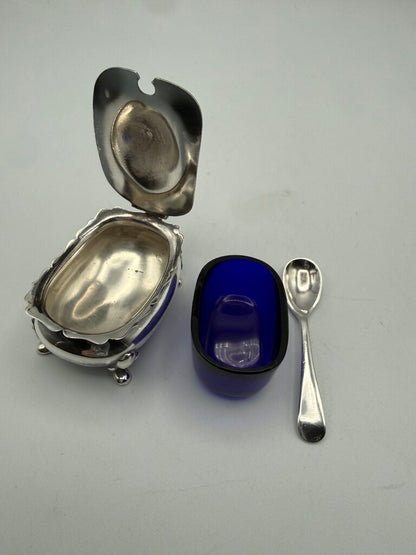 Estate lot of 6 Salt Cellars Nippon-Crystal-Silverplate /ro