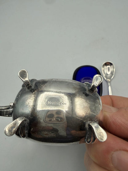 Estate lot of 6 Salt Cellars Nippon-Crystal-Silverplate /ro
