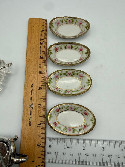 Estate lot of 6 Salt Cellars Nippon-Crystal-Silverplate /ro
