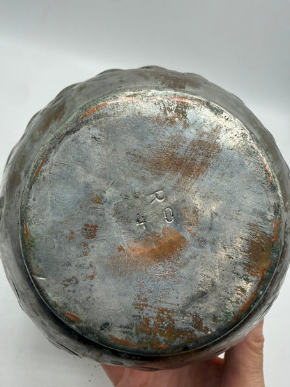 Vintage Hammered Metal Pitcher/Urn 12” tall /rw