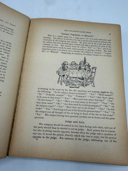 1902 Antique Children’s Game Book 240 Pages Illustrated /ro