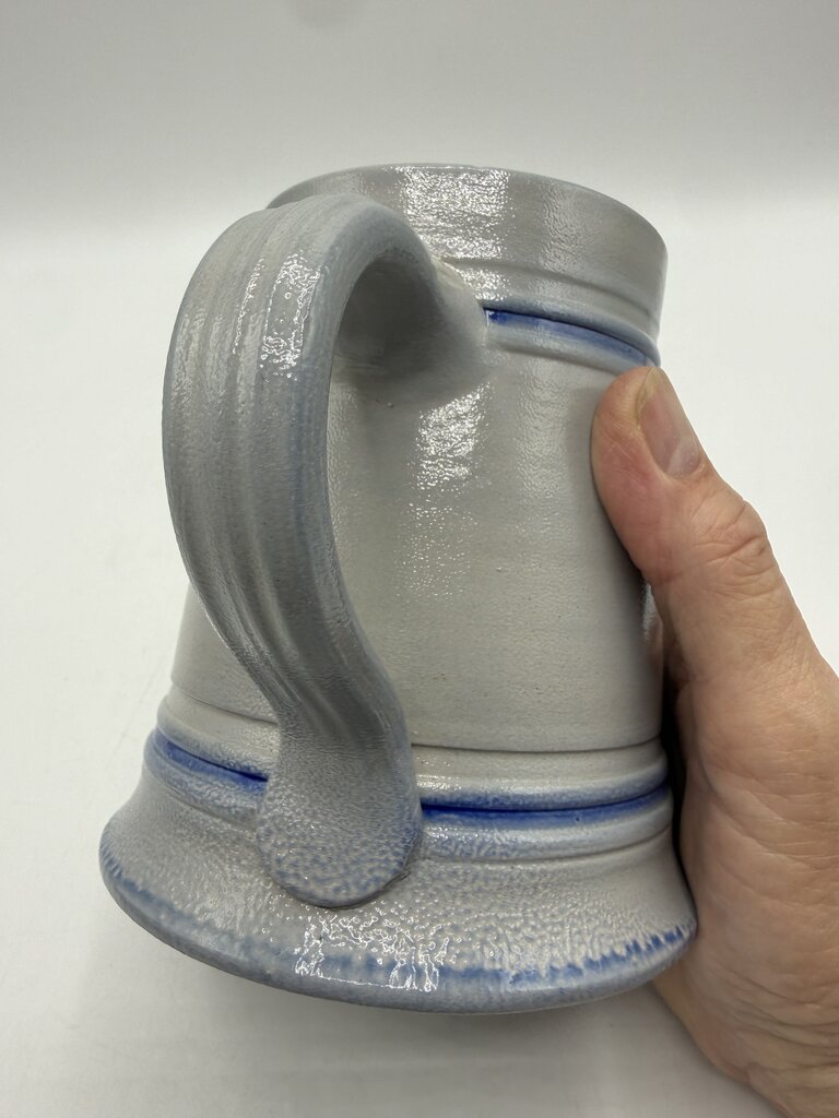 Salt Glaze Mug/Stein Cobalt Blue Floral Theme Inscribed /rw