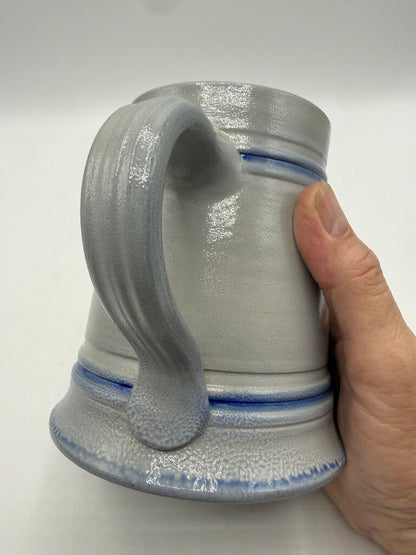 Salt Glaze Mug/Stein Cobalt Blue Floral Theme Inscribed /rw