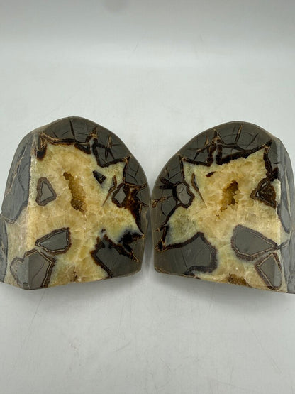 Agate Crystal Bookends w/Crystal Geode Centers Natural Colors /rw