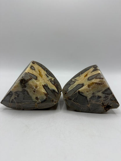 Agate Crystal Bookends w/Crystal Geode Centers Natural Colors /rw
