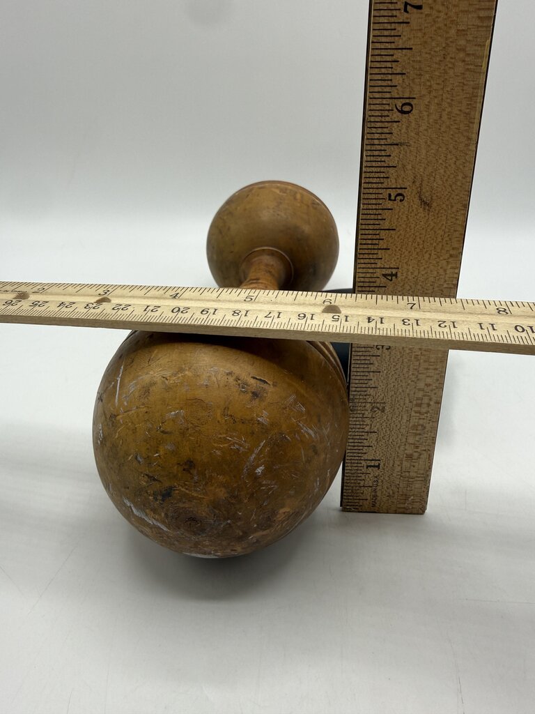 Antique Victorian Wood Dumbell 2 lbs. Decor /ro