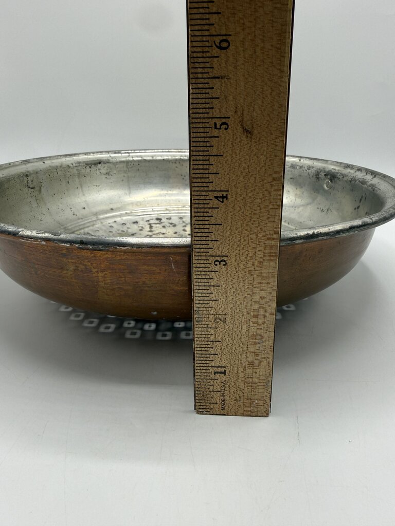 Antique Copper Colander Strainer 12” Display Farmhouse /rw