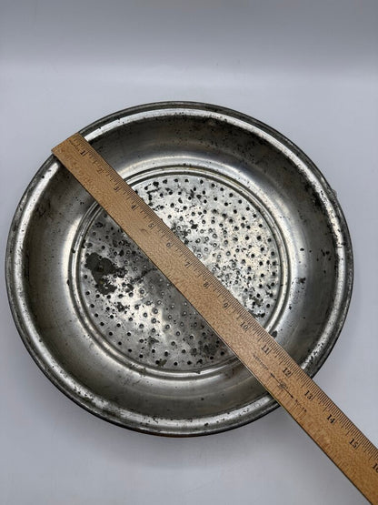 Antique Copper Colander Strainer 12” Display Farmhouse /rw