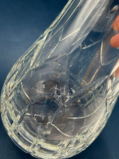 Heavy Cut Crystal Wine or Water Decanter Clear Glass /rw