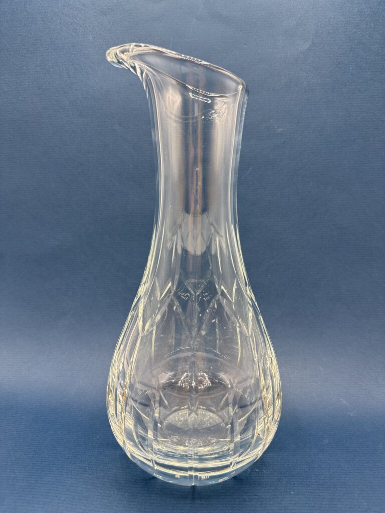 Heavy Cut Crystal Wine or Water Decanter Clear Glass /rw