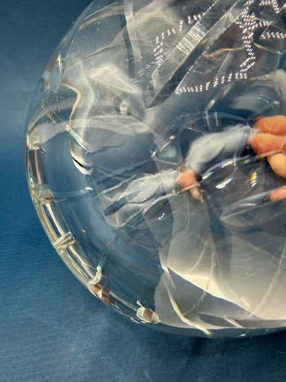Heavy Cut Crystal Wine or Water Decanter Clear Glass /rw