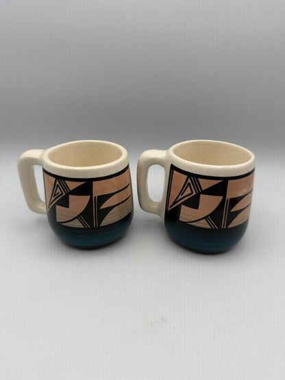 Set of 3 UTE Mountain Pottery Coffee Cups Signed /roh