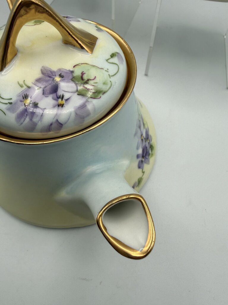 Antique Z.S. & Co. Bavaria Porcelain 5 pc. Tea Set Violets /ro