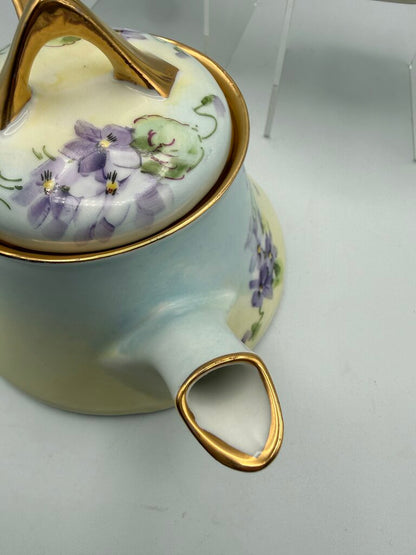 Antique Z.S. & Co. Bavaria Porcelain 5 pc. Tea Set Violets /ro