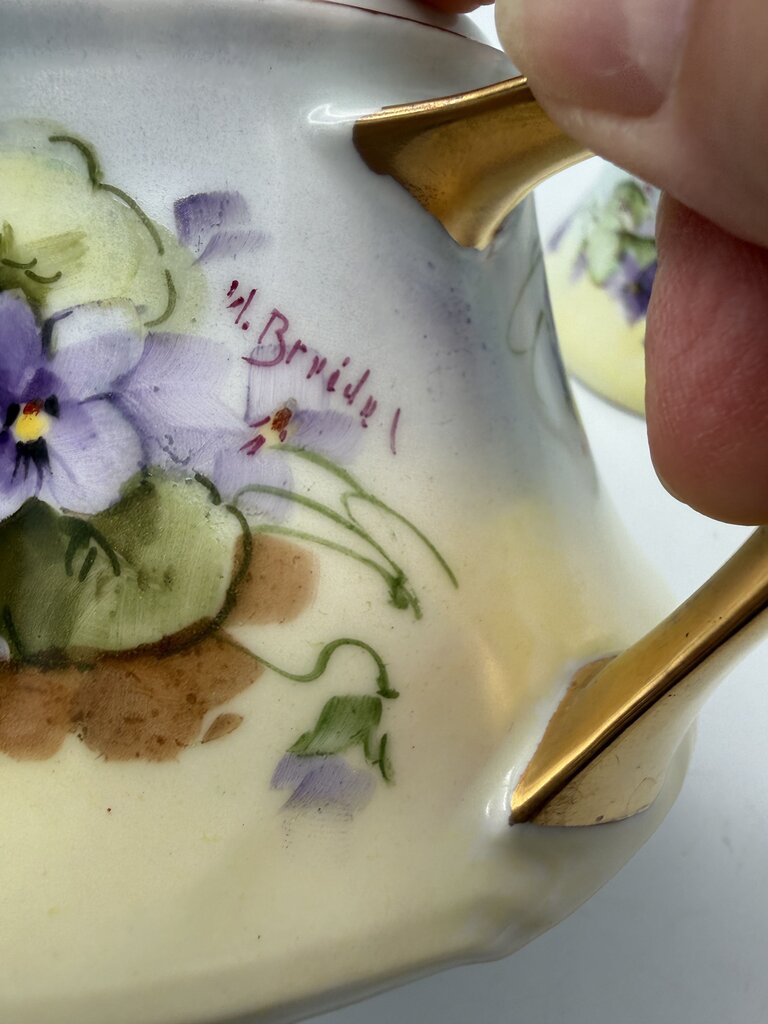 Antique Z.S. & Co. Bavaria Porcelain 5 pc. Tea Set Violets /ro