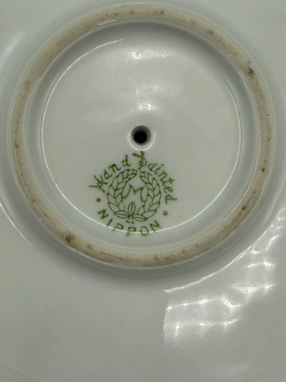 Antique Nippon M Wreath Hand Painted Pedestal Dish/Tray /roh